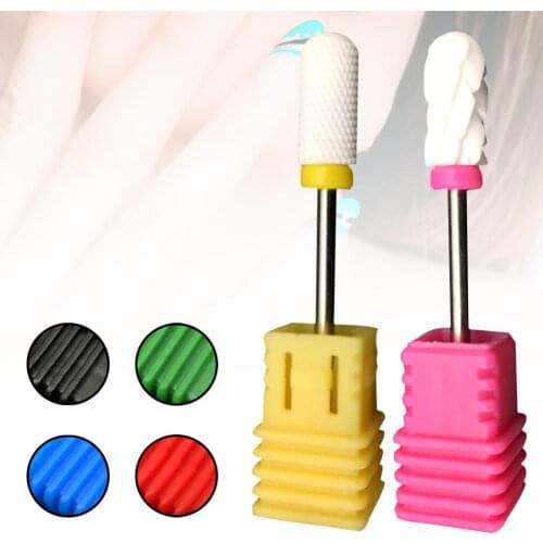 Ceramic Diamond Nail Drill Bits Milling Cutter Nail Drill Rotary Bits For Cuticle Clean Electric Cutter Drill Bit Accessories