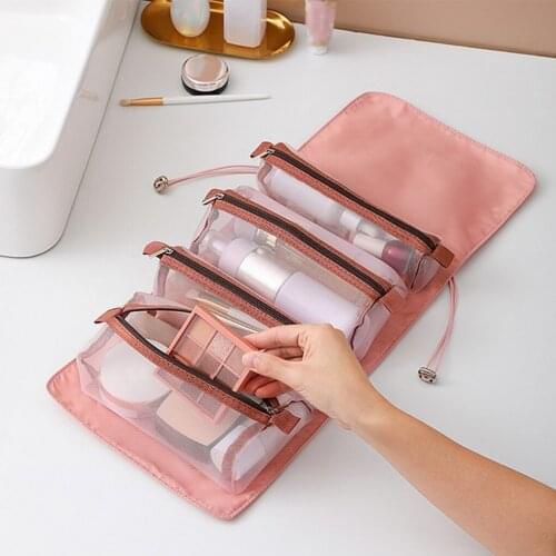 High Capacity Cosmetic Bag Foldable Makeup Storage Organizer Portable Travel Toiletry Lipstick Daily Supplies Storage Bag