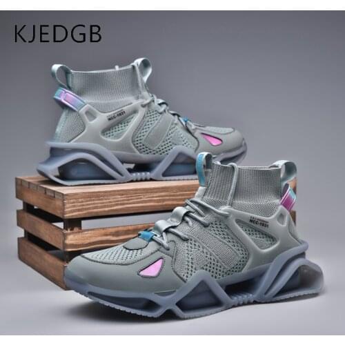 KJEDGB High-top Men Sneakers 2021 Summer Breathable Running Shoes Outdoor Sports Gym Fitness Chunky Sneaker Trend Male Trainers