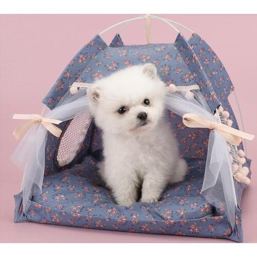 Summer Winter Two-sided Cushion Portable Pet Cats Tent Waterproof Dogs House Puppy Playing Bed Folding House Pet Supplies 2-in-1