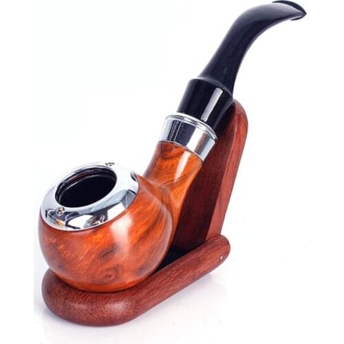 Hot Resin +metal Classic Wood Grain Pipes Chimney Filter Smoking Pipe Tobacco Pipe Cigar Narguile Grinder Smoke Mouthpiece