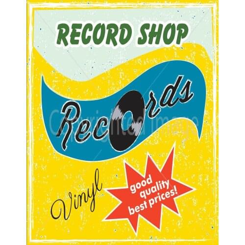 RECORD SHOP VINYL BEST PRICES METAL TIN SIGN POSTER WALL PLAQUE