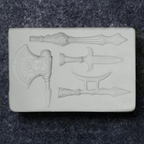 Sword Knife Axe Shape Mould Silicone Mold Fondant Cake Decorating Tool Gumpaste Sugarcraft Chocolate Forms Bakeware