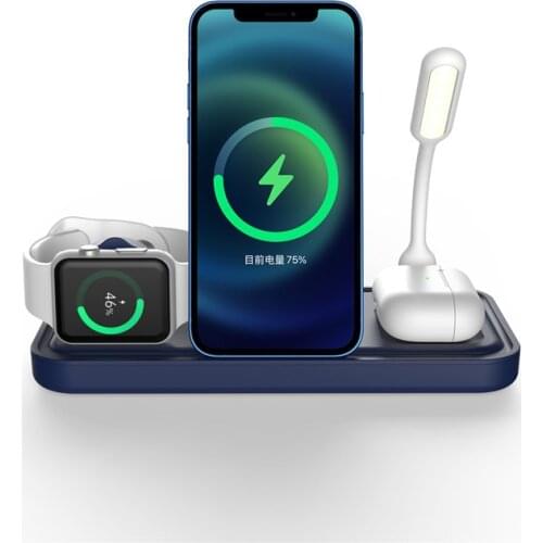 Multi-function Wireless Charger Stand Led Light Lamp USB Fan Fast Charging Station For Mobile Iwatch Airpods Phone Holder