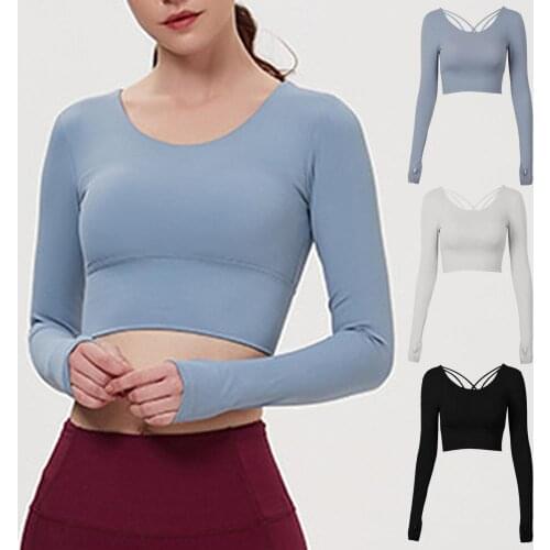 Soft Nude Sports Bra Back Cross Yoga Bra Push Up Shockproof Fitness Gym Fitness Bras Crop Tops Women Plain Yoga Workout Bras