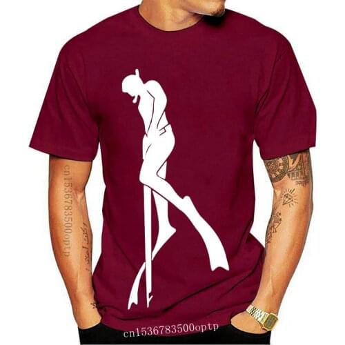 New 2021 Fashion Cool Casual T Shirts Fashion Summer Paried T Shirts Spearfishing Diver Top Tee Humor Men Crew Neck Tee