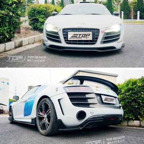 Suitable for Audi R8 Modified Wolf Flame Carbon Fiber Front Shovel Side Skirt Rear Lip Tail Blade