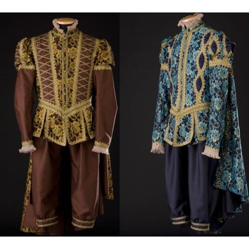 Queen Elizabeth Tudor Period Cosplay Costume Renaissance Noble Costume Kings Prince Costume With Cape H001