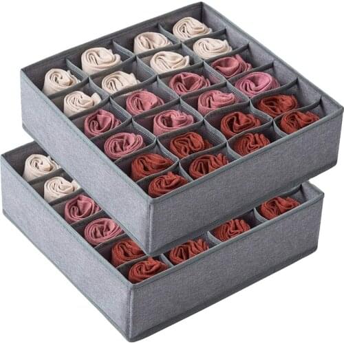 24 Grids Storage Sock Baby Mens Sock Organizer Adjustable Sock Organizer