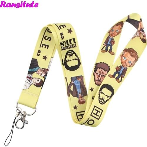 Ransitute House M.D TV Show Lanyard For Key ID Card Phone Belt DIY Neckband Multifunctional Fashion Lanyard Badge Holder R699