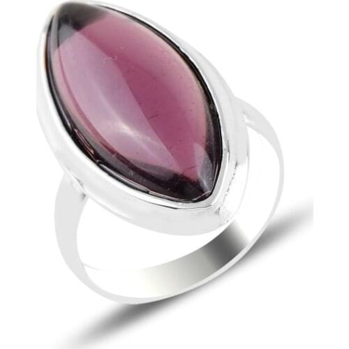 Silver 925 Sterling Amethyst Gemstone Ring