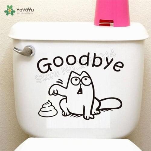 Toilet Sticker Vinyl Art Removeable Poster Goodbye Funny Mural Waterproof Decoration Beautiful Ornament LX19
