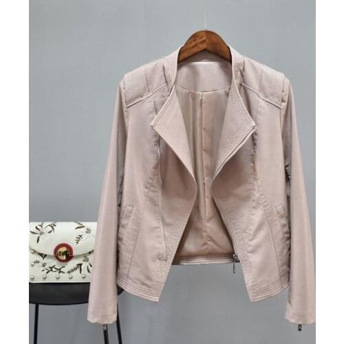 Jacket Female Womens Biker Black Pu Leather Coat Women Spring Autumn 2020 Abrigo Mujer Pph506