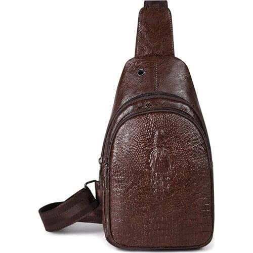 OCEHNUU Vintage Sling Crossbody Bags For Men Leather Chest Bag Male High Quality Mans Messenger Bag Brand Back Pack Borsa Uomo