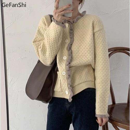 2021 New Autumn Winter Sweater Cardigan Female Casual Solid Loose Women Sweaters Fashion Elegant Office Lady Knitting Tops Coat
