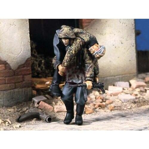 1/35 WWII Germany Soldiers "The Rescue" (2 Resin Figures/Set) VERLINDEN #1268 Unassembled Uncolored