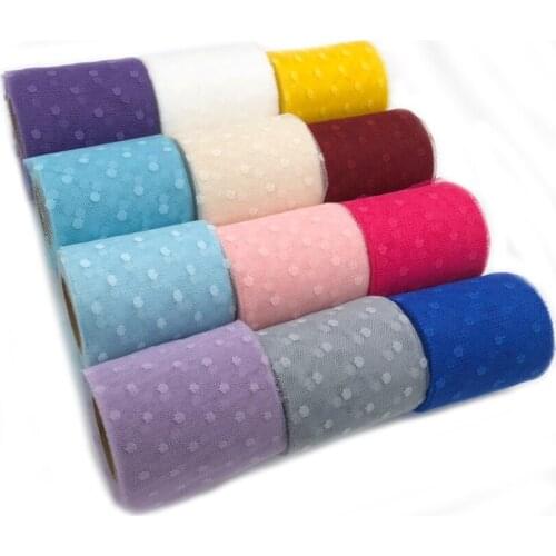 10Yards/roll 3" 7.5cm Dot Tulle Roll Organza Tutu Fabric Baby Shower Party Supplies DIY Hair Bows Handmade Materials