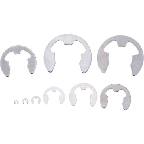 100PCS GB896 M1.2 M1.5 M2 M2.5 M3 M4 M5 M6 M7 M8 304 Stainless Steel Circlip Sack Retainer E-type Buckle-shaped Split Washers
