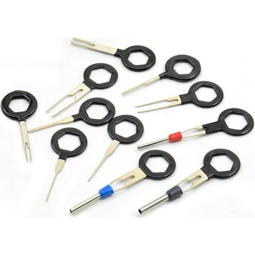 11 Pcs Auto Car Plug Circuit Board Wire Harness Terminal Extraction Pick Connector Crimp Pin Back Needle Remove Tool
