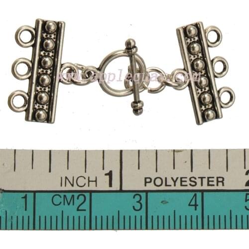 Hooks for multi bracelets chains necklaces clasps toggles making silver 3 hole single fashion classic jewelry components 20 sets