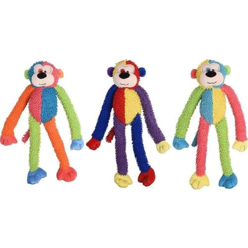 48cm Fun Pet Toy Monket Plush Chew Toy for Large Dogs Squeaker Squeaky Plush Bone Molar Dog Toy Pet Training Dog Accessories