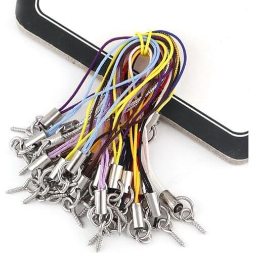 50pcs/lot Colorful Lanyard Lariat Strap Cords With Eye Pins Mobile Phone Strap for USB Flash Drive Keychain ID Badge Holder DIY