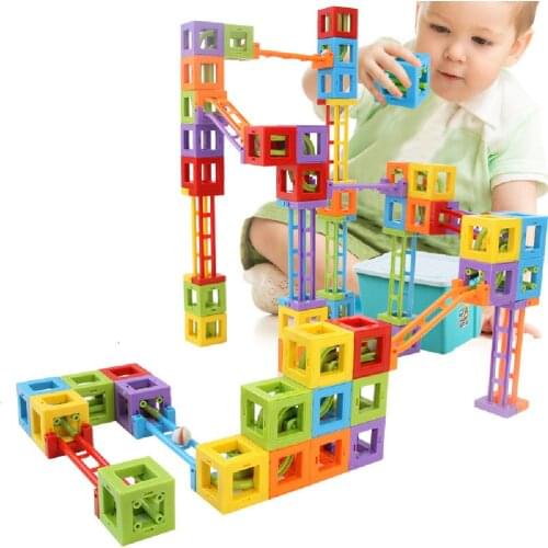 73pcs DIY Magnetic Educational Toys Magnetic marble run track constructor Building Blocks Construction Accessories kids toys