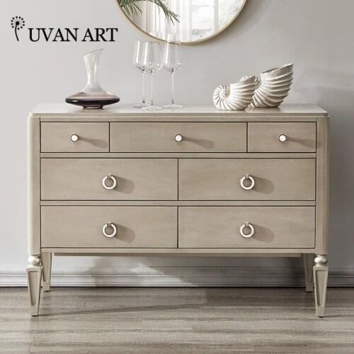 American light luxury six drawer cabinet storage cabinet wooden bedroom cabinet against wall 240H-17