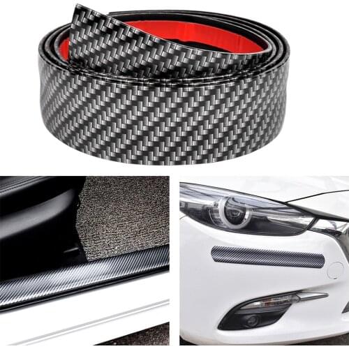 Auto Car Carbon Fiber Door Plate Protect Cover Anti Scratch Sticker 2M