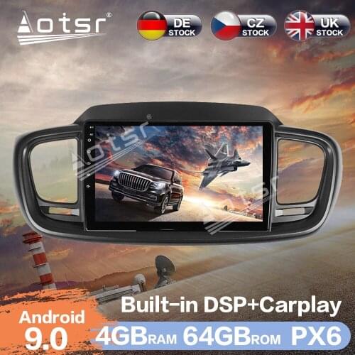 Aotsr Android 9.0 4+64G Car Radio Player GPS Navigation DSP For Kia Soranto 2015 + Car Auto Stereo Video HD Multimedia Player