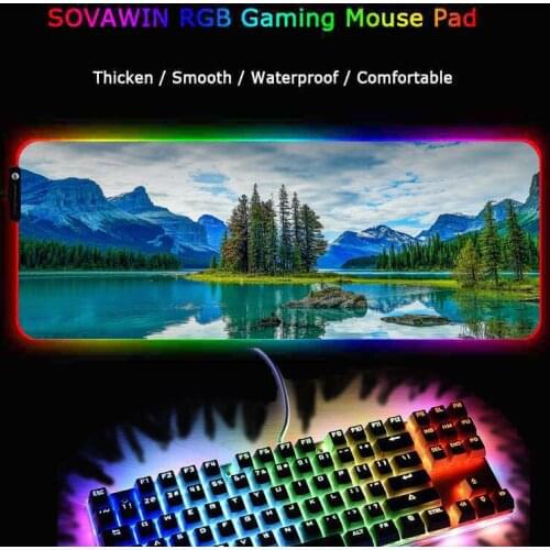 Cloud Tree River Scenery Large Gamer Computer Big Mouse Mat Locking Edge Speed Mousepad Keyboard Desk Mat Anti-slip Natural
