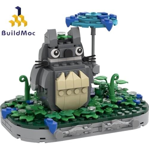 Buildmoc Movie Figures Japanese Classic Anime My Neighbor-Totoros Cat Animal Elf Pet Model Building Blocks Toys For Children