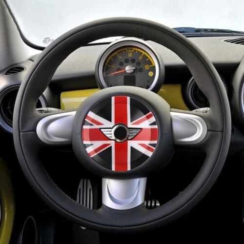 Union Jack Steering Wheel Cover Case Molding Shell Sticker For Mini Cooper S One R55 R56 R60 Countryman Decoration Accessories