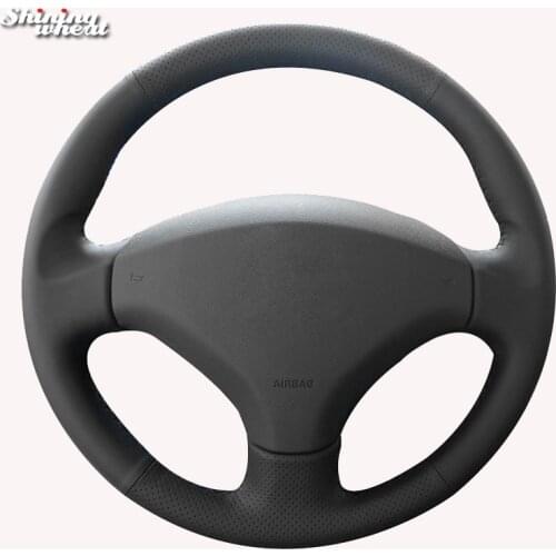 Shining wheat Black Artificial Leather Steering Wheel Cover for Old Peugeot 408 /Peugeot 308