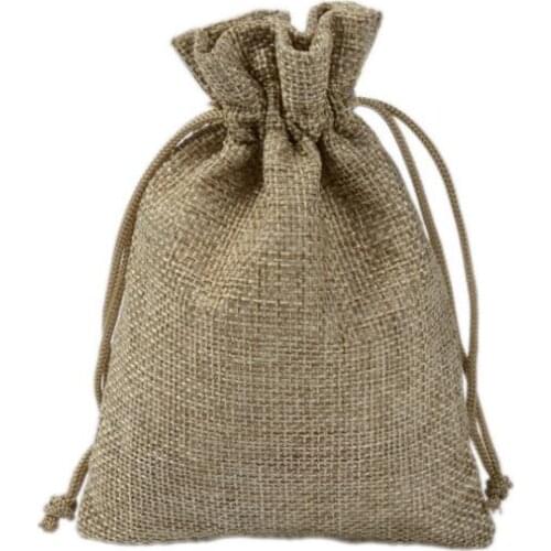 17x23cm Burlap Jute Drawstring Gift package Storage Bags For Coffee Beans Stylish with Hemp Cords Reusable Custom Promotional