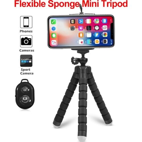 Mini Flexible Sponge Octopus Tripod Phone Holder for iPhone Samsung Huawei Mobile Phone Smartphone Tripod clip stand for Camera