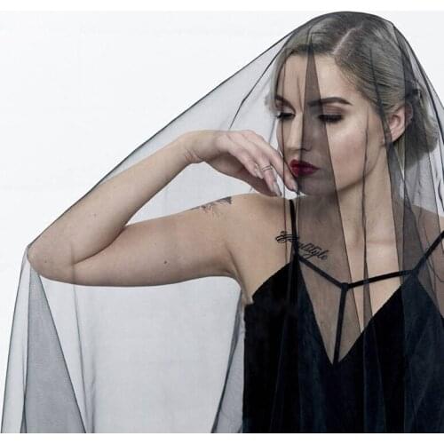 Hot Cheap Real Photos 3M Black Wedding Veil One-layer long Bridal Veil Head Veil Wedding Accessories velos de novia 2019 largos