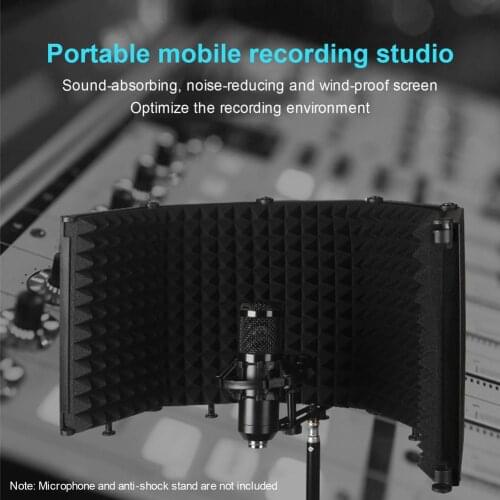 Microphone Isolation Shield Broadcast Noise Reduction Equipment Noise Reduction Sound Absorbing Microphone Wind Screen Shield
