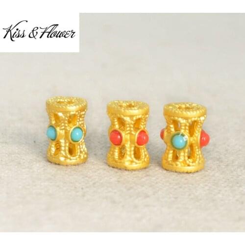 KISS&FLOWER AC08 Fine Fashion DIY Jewelry Making Accessories Findings Fittings Bracelet Necklace Loose Cyliner Spacer Beads 1PC