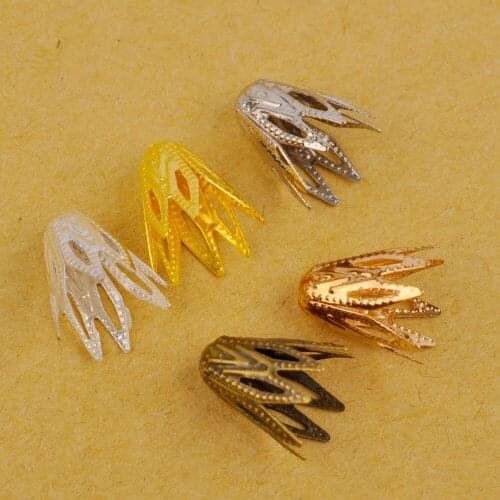1000Pcs 8x10mm Filigree Flower Bead Caps Bulk End Spacer Charms Bead Caps For Jewelry Making Accessories DIY Supplies