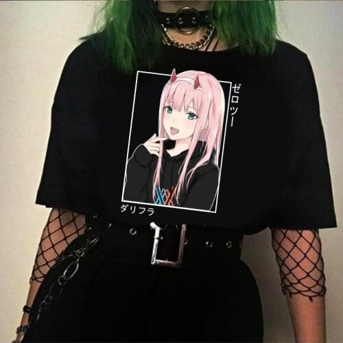 Darling in the Franxx Anime Zero TWO Kawaii Cartoon Print Top Harajuku T Shirt
