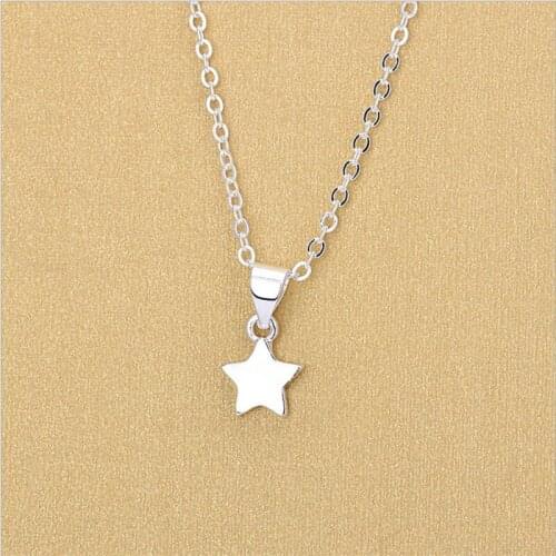Trendy Female Star Pendants Necklace Jewelry Girl Fashion Silver Plated Choker Necklace For Lady Christmas Accessories