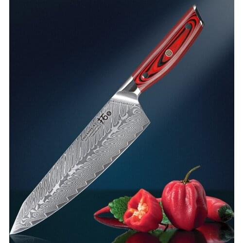 TURWHO 8.2" Slicing Knife 67 layers Damascus Steel Newest Kitchen Knife Stainless Steel Knives Practical and Beautiful Handle