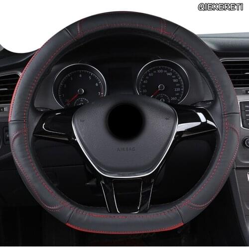 QIEKERETI Leather Car Steering Wheel Cover For Daihatsu Terios Sirion Mira Cuore YRV Ayla Sigra Xenia Luxio