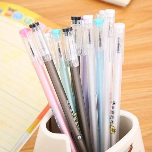 5pc Cute Water-Based Pens Transparent Rod Black Gel Pen Accessories Office For School Supplies Korea Stationery
