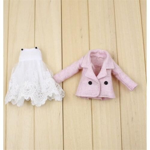 DBS Blyth icy 1/6 30cm Bjd 2 pieces stripe dress and coat girl gift toy licca