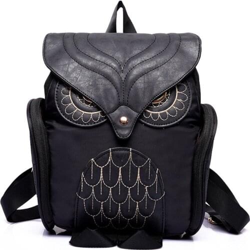 Cute Hot Sale Fashion Women Backpack Stylish Cool PU Leather Owl Backpack Female Women shoulder bags