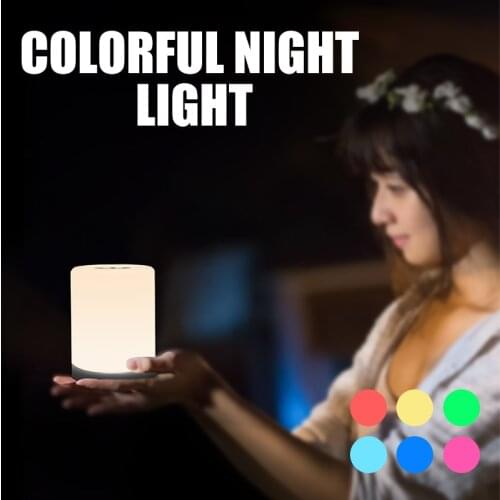 Smart LED Touch Control Night Light Rechargeable Induction Switch Bedside Portable Lamp Intelligent Dimmable RGB Color Change