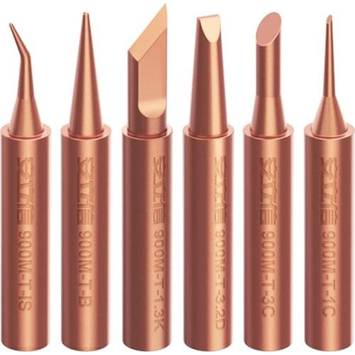 1PCS Pure Copper Color Universal 936 900M-T-K 900M-T-B 900M-T-I Soldering Station Soldering Iron Tip Sting Handle Welding Tools