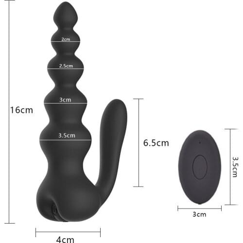 Pull Beads USB Charging Wireless Remote Silicone Rear Court Vibration Massager For Men And Women Sharing Anal Plug Adults